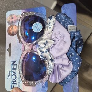 Disney Frozen Glitter Sunglasses with Blue and Purple Scrunchies